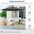 thumbnail image 7 of 10' Cantilever Tilt Offset Patio Umbrella w/ UV & Water Safe Material & Cross Base (Weight Not Included), Gray, 7 of 7