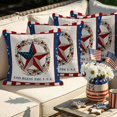 thumbnail image 6 of 2 Pack Outdoor Waterproof Throw Pillow Covers,Independence Day Texas Flag Star Red Plaid Decorative Patio Pillowcases for Chair Couch Sofa 16x16in, 6 of 9