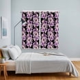 thumbnail image 3 of Purple Floral Kitchen Curtains Window Panels, Abstract Watercolor Flower Leaf Plant Insulated Window Treatment Curtain, Grommet Curtains for Bedroom/Living Room/Bathroom, 2 Piece 42"Wx63"L, 3 of 8