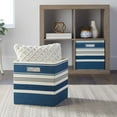 thumbnail image 4 of Better Homes & Gardens Fabric Cube Storage Bins (12.75" x 12.75"), Indigo Stripe, 2 Pack, 4 of 5