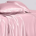 thumbnail image 3 of Cloud Fino Silk Satin Sheet Set- 6 Piece Sheet Set- Twin XL Size Sheet Set- Rich Quality 20" Deep Pocket Sheets- Luxury Hotel Bed Sheets- Rose Pink, 3 of 6