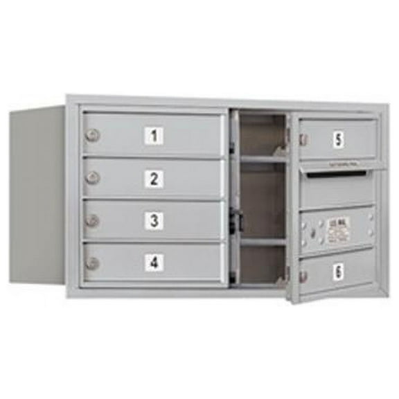 Salsbury 3704D-06AFU 4 Door High Unit 16.50 Inches - Double Column - 6 Mb1 Doors - Aluminum - Front Loading - Usps Access
