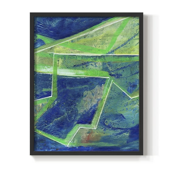 Geometric in Cool I Framed Print in Black Solid Wood Framed Print No Nail Hanging