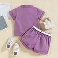 thumbnail image 5 of TAIAOJING Kid Toddler Girl Clothes Summer Short Sleeve Tops And Shorts Belt Baby Girl Outfits 18-24 Months, 5 of 9