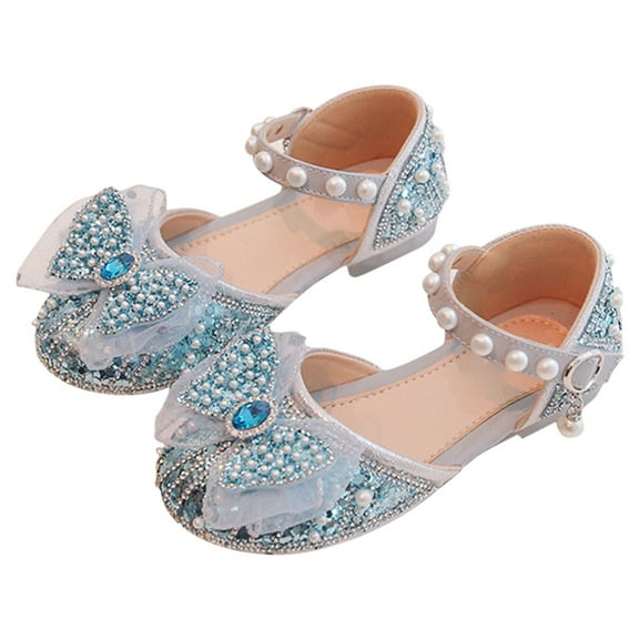 NOKIO Girls' Sparkly Sandals Girls' Comfort Sandals Girls' Platform Sandals Girl Shoes Autumn New Little Girl Fashionable Princess Shoes Bow Soft Sole Baby Cool Single Shoes