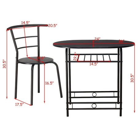 3pcs Dining Set Table And 2 Chairs Home Kitchen Breakfast Bistro Pub 3pcs Dining Set Table And 2 Chairs Home Kitchen Breakfast Bistro Pub Furniture Image 1