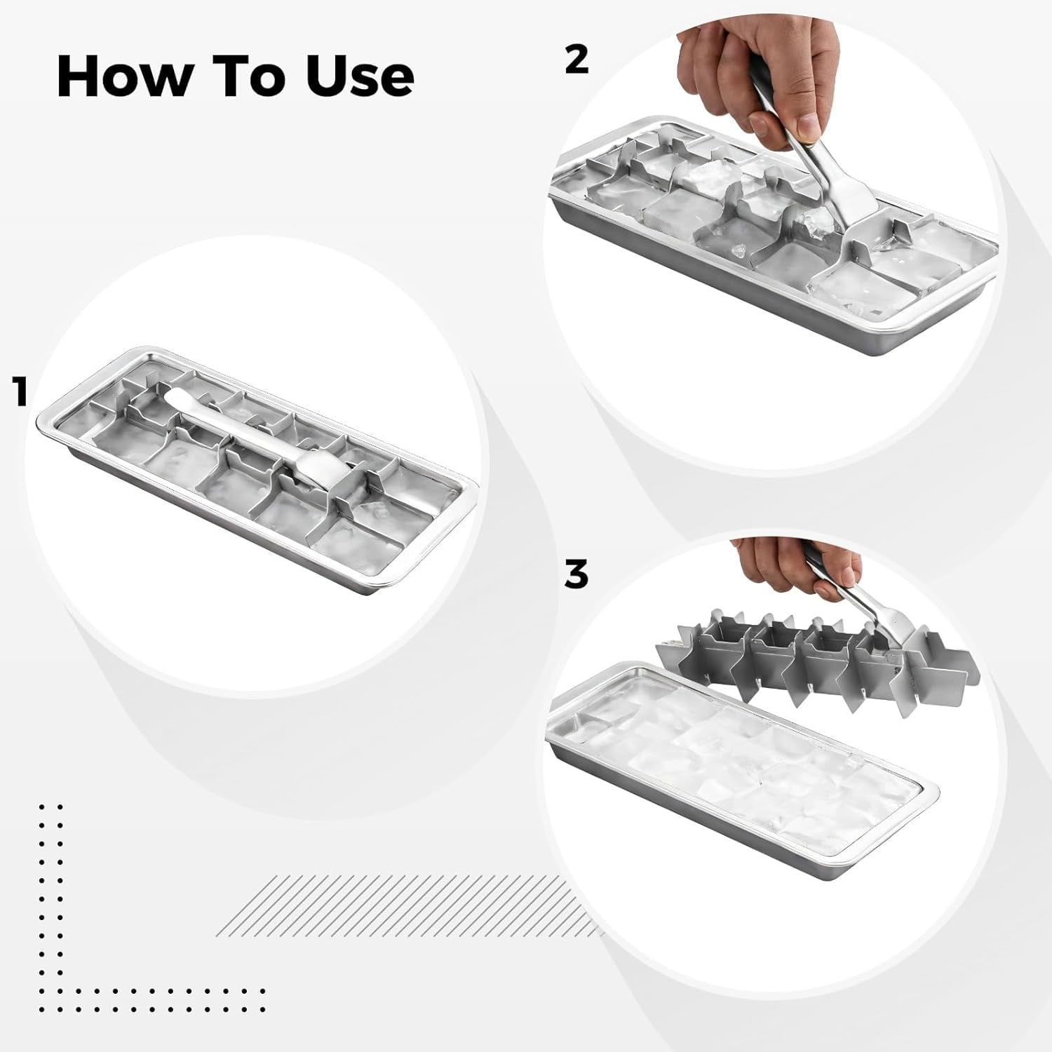 2 Pcs Stainless Steel Ice Cube Tray 18 Slot Ice Cube Maker Metal Ice Cube Mold with Easy Release Handle for Kitchen & Bar,Heavy Duty-Removal and Cleaning