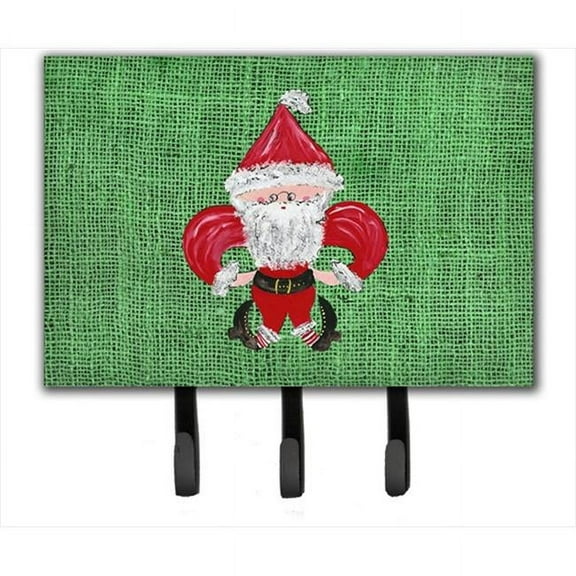 Christmas Santa Fleur de lis Leash Holder or Key Hook