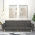 thumbnail image 1 of vidaXL 2-Seater Sofa Bed with Two Pillows Dark Grey Fabric, 1 of 5