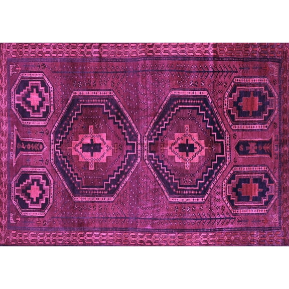 Ahgly Company Indoor Rectangle Persian Purple Traditional Area Rugs, 5' x 7'