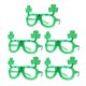 thumbnail image 2 of 5 piezas de trébol de San Patricio con luz intermitente, luz LED fría, gafas de fiesta, juguetes para accesorios de fotos de fiesta (verde), 2 of 5