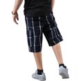 thumbnail image 5 of Ma Croix Men's Checkered Loose Fit Plaid Cargo Shorts, 5 of 7