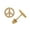 Colorname Misc: Yellow Gold, variant on 14k White Gold Cubic Zirconia Medium Peace Sign Screw Back Earrings 8x8mm Stud Earring for Women