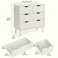 thumbnail image 3 of Slevoo 4 Drawers Dresser for Bedroom, 24.4''H White Drawer Dresser Nightstand with Solid Wood Legs, 3 of 10