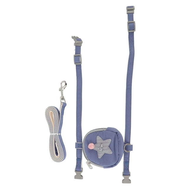Arnés tipo chaleco para gatos con diseño de estrella de mar y pentagrama, ajustable, antiescapes, con bolsa para gatos pequeños, azul, talla L (apto para 3,5-7,5 kg / 7,7-16,5 lb)