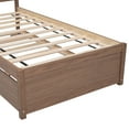 thumbnail image 6 of Miniyam Wood Twin Size Bed with Trundle & Headboard for Kids and Teens, Walnut, 6 of 7