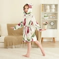 thumbnail image 4 of FORMRS Niños Bathrobe Unisex Hooded Robe Soft Plush Pajamas Sleepwear, Size 2-3T, Cute Cherry, 4 of 7