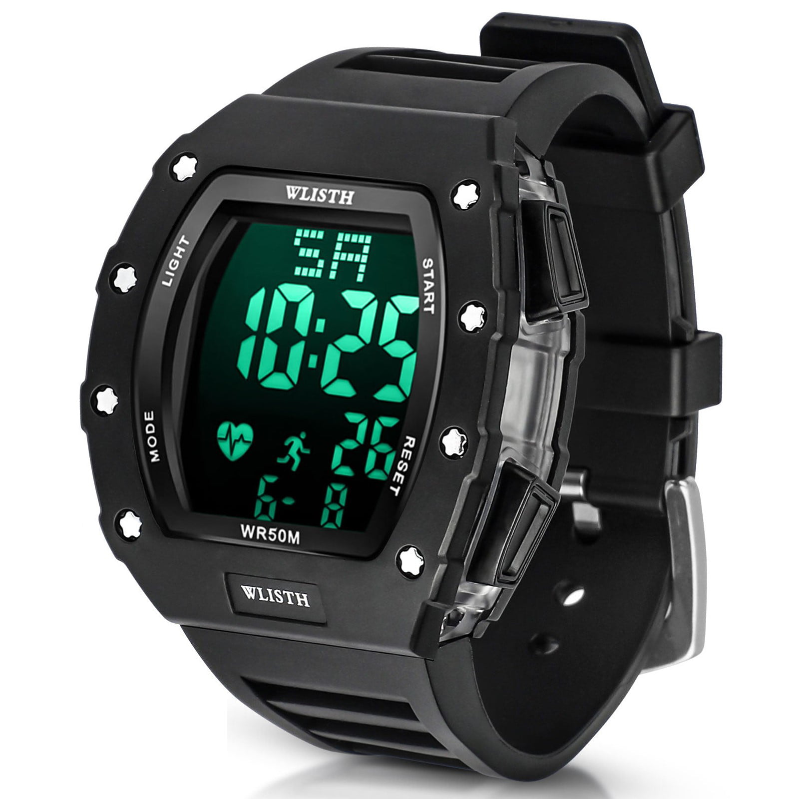 Eeekit Mens Digital Watch Led Military 50m Waterproof Sports Watches For Men Electronic Hand