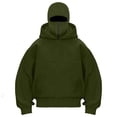 thumbnail image 4 of Stralyhd Womens Cat Pouch Balaclava Hoodie Oversized Zipper Pet Carrier Sweatshirts Streetwear Casual Pullover Tops Army Green XL, 4 of 5