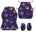 thumbnail image 2 of Jiueut Dog Paw Star Print Gaming Chair Cover Pack of 4, Flower Breathable Computer Chair Cover with Armrest Covers Washable Slipcover for Computer Rotating Chair with Elastic Band, 2 of 7