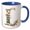 Blue/White, variant on 3drose, Pretty Watercolor Floral Monogram Letter L, 11oz Two-tone Green Mug