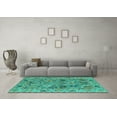 thumbnail image 3 of Ahgly Company Machine Washable Indoor Rectangle Oriental Turquoise Blue Traditional Area Rugs, 2' x 3', 3 of 4