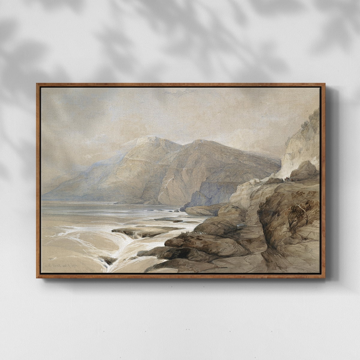 Vintage Landscape-MXV By Wexford Home Framed in Walnut Wood Gallery Wrapped Canvas 17 in. x 25 in.