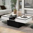 thumbnail image 2 of RichYa 16''Modern Extendable Coffee Table with Large Hidden Storage and White Tabletop for Living Room, 2 of 8