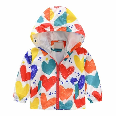 

Toddler Baby Boys Hooded Jacket Winter Thick Coat Cute Cartoon Printed Pattern Fashion Solid Color Long Sleeve Hoodie Keep Warm Cotton Lightweight Windproof Clothes 2-8Years