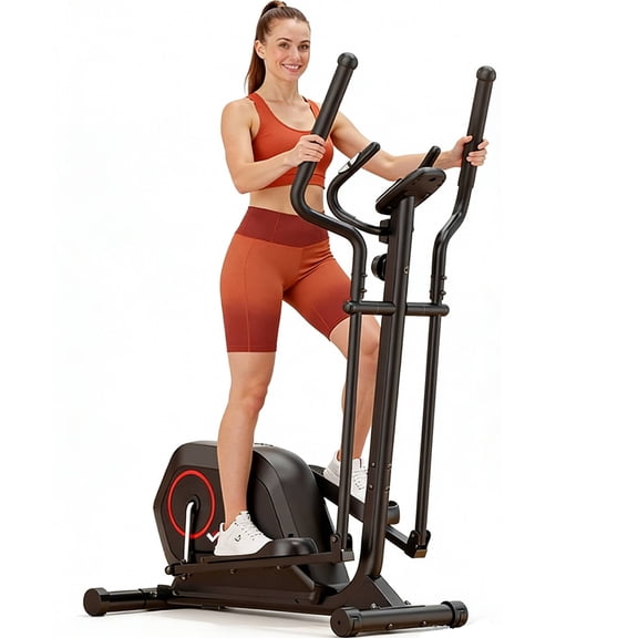 Elliptical Exercise Machine for Home, 3-in-1 Compact Training Machines with 14 Resistance Levels, 16LB Flywheel, Low Impact Magnetic Cross Trainer, Quiet Portable Elliptical for Small Spaces