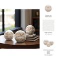 thumbnail image 5 of Decorative Ceramic Orbs for Home Decor - Coastal Inspired Sphere for Office Desk and Tabletop Decor - Casual Accent for Living Room, Bedroom, and Shelf Display - 6", 5", 4", Brown & White, 5 of 10