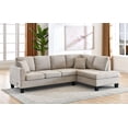 thumbnail image 1 of K-Living Nolan Fabric Sectional in Almond Color with USB Port & 2 Throw Pillows, 1 of 5