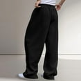 thumbnail image 6 of Men's Athletic Casual Trousers Loose Fit Drawstring Closure Wide Leg styles Airy Polyester Fabric Gym Jogging Streetwear, 6 of 9