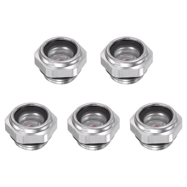 Unique Bargains M16x1.5mm Male Threaded Aluminum Air Compressor Oil Level Gauge Sight Glass 5Packs