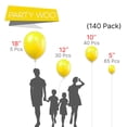 thumbnail image 2 of Globos de látex PartyWoo amarillos, 140 unidades, diferentes tamaños, 2 of 6
