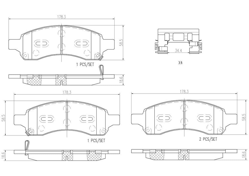 Brembo P10049N NAO BRAKE PADS Fits select: 2009-2016 CHEVROLET TRAVERSE LT, 2006-2008 CHEVROLET TRAILBLAZER LS/LT