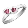 thumbnail image 1 of Pink Tourmaline Double Heart Ring 2/5 Carat (ctw) in Sterling Silver, 1 of 4