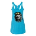 thumbnail image 2 of Wild Bobby, King Lion with Gold Crown Art, Animal Lover, Women Tri-Blend Racerback Tank Top, Vintage Turquoise, Medium, 2 of 4