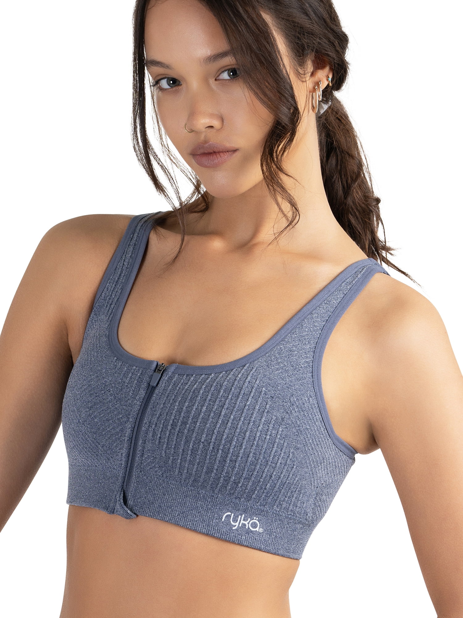 Ryka Women's Textured Zip Sports Bra, Sizes S-XL