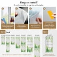 thumbnail image 6 of Spring Leaves Window Privacy Film, Pastoral Garden Botanical Gray Plaid Static Cling UV Sun Blocking Heat Control Window Tint Day and Night, Non-Adhesive One Way Windows Privacy Cover 19.6''x39.3'', 6 of 7