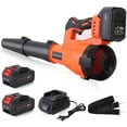 thumbnail image 3 of Cordless Brushless Leaf Blower, 20V 800CFM 160MPH & 6 Speed Levels with 2 X 4.0Ah Batteries &  Fast Charger for Patio Cleaning, Lawn Care, Blowing Leaves and Dust, 3 of 9