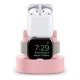 thumbnail image 1 of para teléfono IOS auriculares estación de carga de reloj auriculares de silicona multifuncionales base de carga de reloj para teléfono IOS rosa, 1 of 5