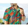 thumbnail image 4 of LA LEELA Men's Men Vacation Beach Shirt Holiday Hawaii Shirt Short Sleeve Summer Tops Button-Down Collar Shirts For Men S Tropical, Multi, 4 of 5