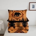 thumbnail image 5 of jejeloiu Western Bear Full Size Comforter Sets,Forest Silhouette Bedding Comforter Set For Boys,Orange Brown,Black Reversible,3pcs,1 Comforter and 2 Pillowcases, 5 of 7