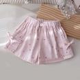 thumbnail image 5 of SROBPTY Girls 2-13 Years Solid Bow Print Elastic Waist Casual Summer Shorts Pink, 3-4 Years, 5 of 5
