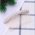 thumbnail image 2 of MIANGASTORE 1PC Pearl Hair Comb Rhinestone Inlay Headdress Alloy Insert Comb Bridal Hair Accessories Hair Decoration, 2 of 8