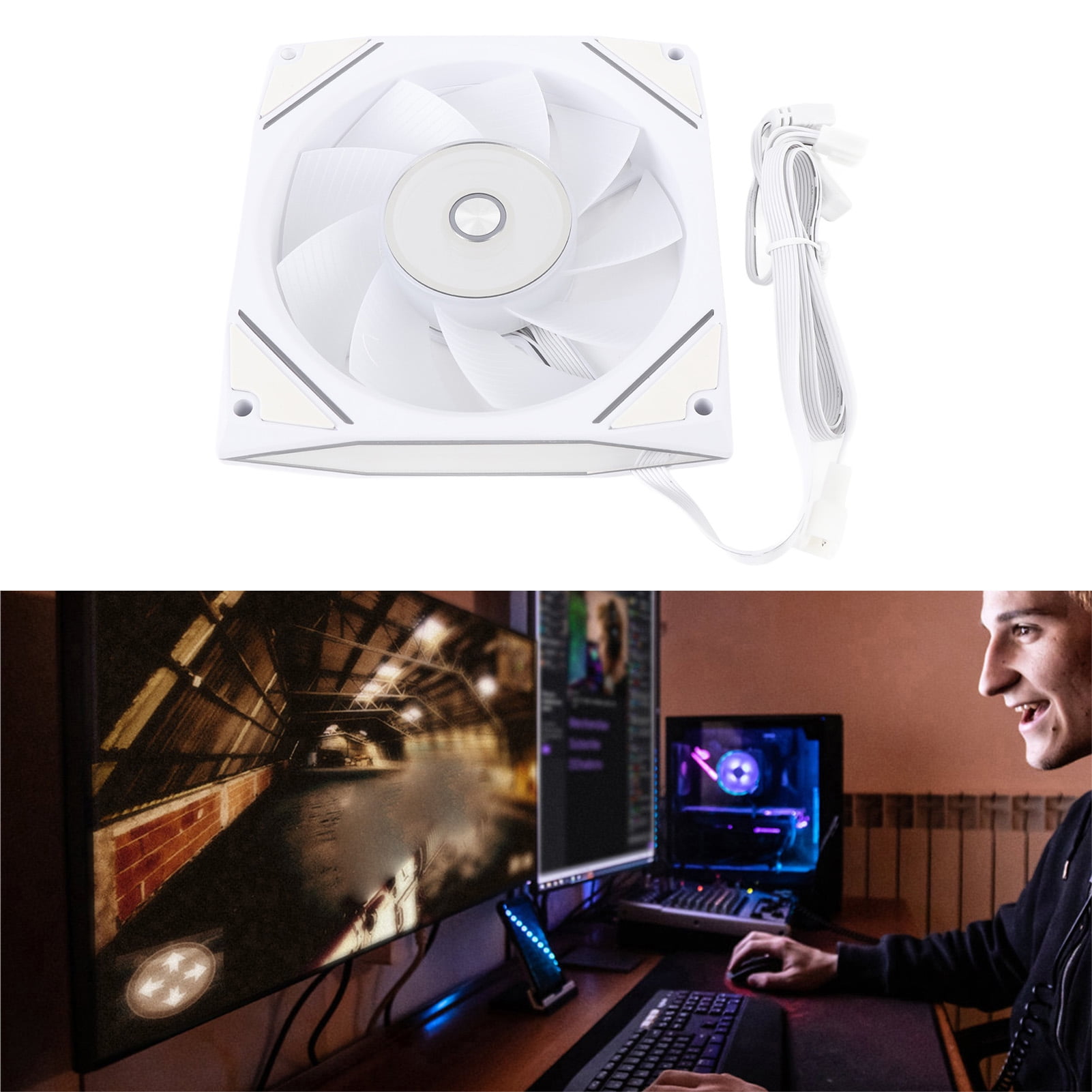 PC Case Fan Computer Case Fan PC Cooling Fan ARGB 9 Blade Design 4 Pin ...