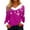 Hot Pink #4, variant on Womens Fall T Shirts Funny Christmas Snowflake Printed Tee Tops Xmas Long Sleeve V-Neck Fur Trim Tee Shirts