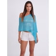 thumbnail image 4 of LMLYSoH Women's Knitted Poncho Fashion Lightweight Solid Color Off One Shoulder Shawl Wrap for Beach Party, 4 of 9