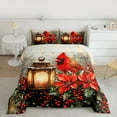 thumbnail image 2 of Manfei Cute Cardinals Queen Comforter Set,Happy Christmas Bedding Sets,Red Berry Xmas Floral Bedding Comforter Set For Kids,Luxury Bedroom Decor Reversible,3-Piece, 2 of 8